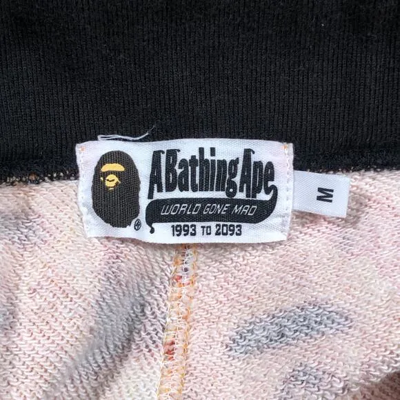 SS20 BAPE Flame Camo Slim Fit Sweatpants Joggers Orange size Medium M B32