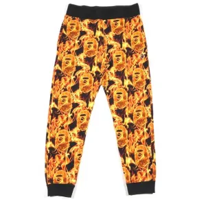 SS20 BAPE Flame Camo Slim Fit Sweatpants Joggers Orange size Medium M B32