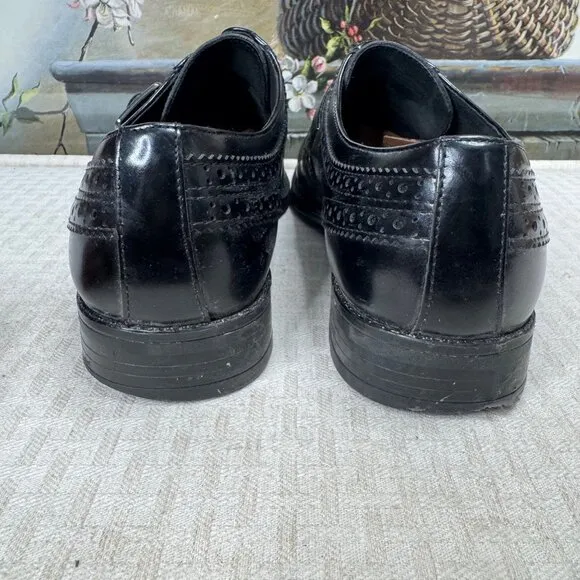 Stacy Adams Mens Size 11.5M Black Kinsley Single Monk Strap Oxford Dress Shoes