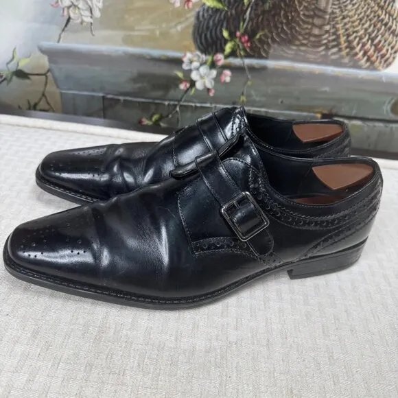 Stacy Adams Mens Size 11.5M Black Kinsley Single Monk Strap Oxford Dress Shoes