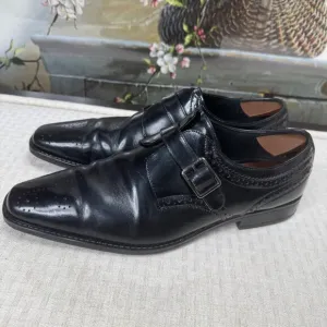 Stacy Adams Mens Size 11.5M Black Kinsley Single Monk Strap Oxford Dress Shoes