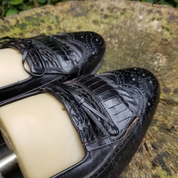 Stanley Blacker Black Leather Tassel Loafers