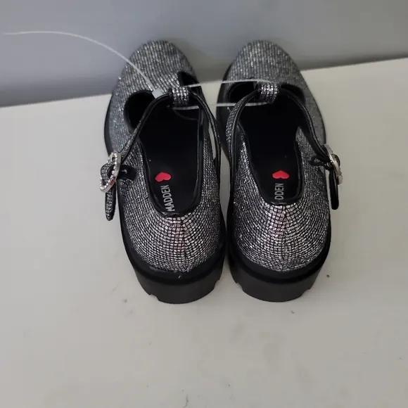 Steve Madden Girls' T-Suzey Glitter T-Strap Lug Sole Dress Shoes (Youth)