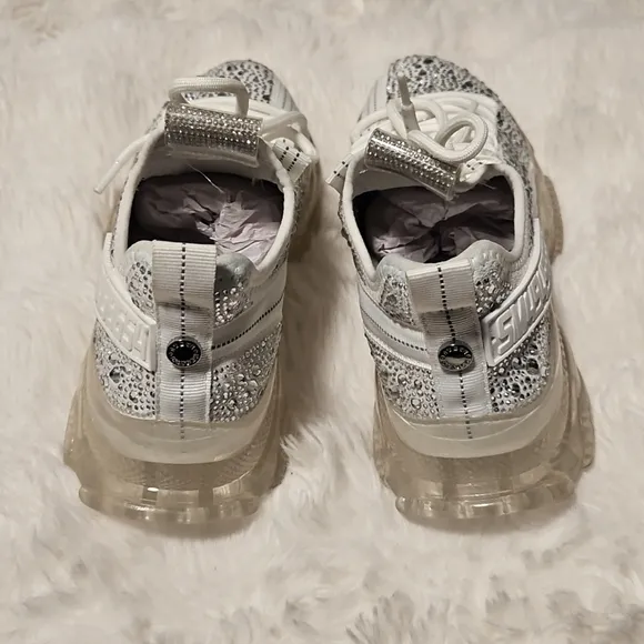 Steve Madden Maxima White Rhinestone Womens Shoes 6.5