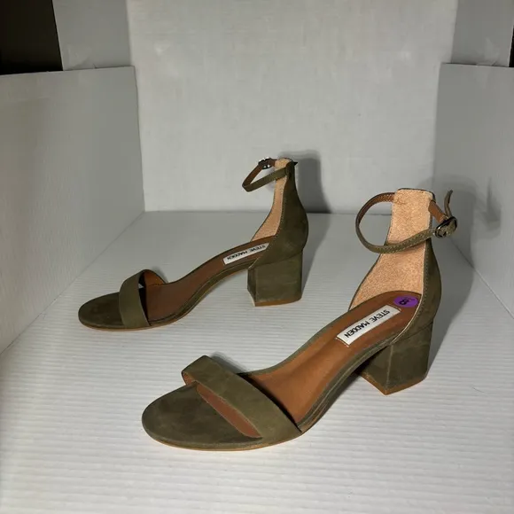 Steve Madden Olive Green Women's Block‎ Heel Sandals