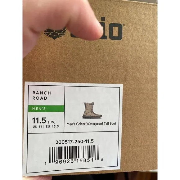 Stio Colter Waterproof Tall Boots Ranch Road 11.5 Khaki High-Performance Winter