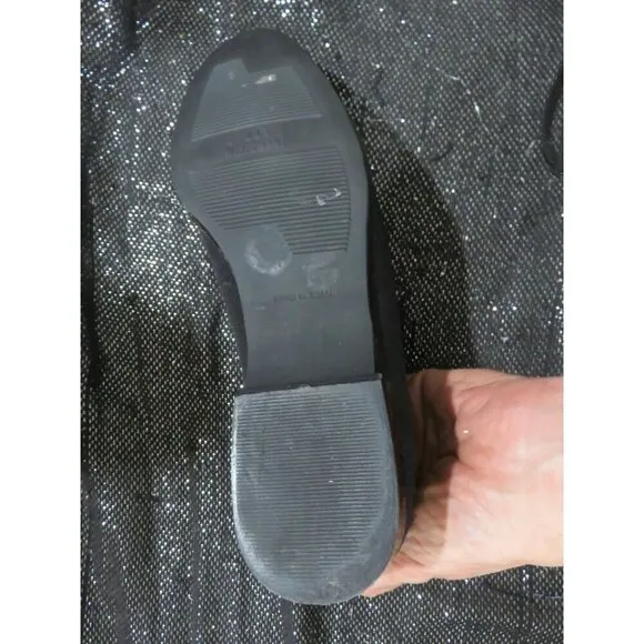 STUART WEITZMAN Black Italian Suede Loafers Tortoiseshell Sole, Heels &amp; Piping 7