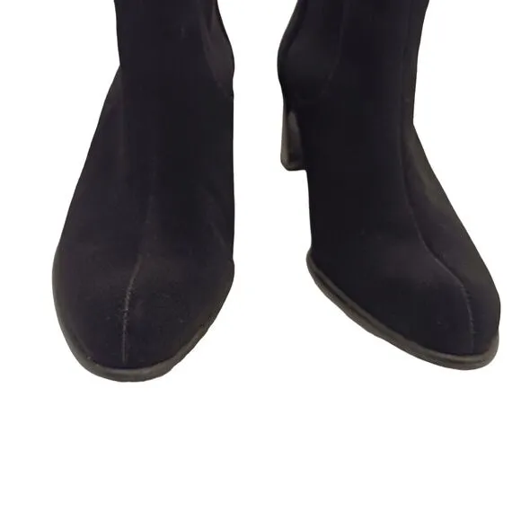 Stuart Weitzman Neoprene Gore-Tex ANKLE BOOTS Size 7 Black WATERPROOF Buckle