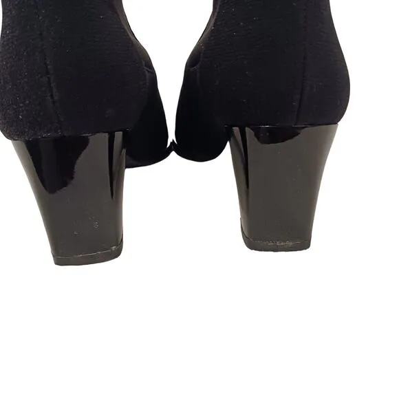 Stuart Weitzman Neoprene Gore-Tex ANKLE BOOTS Size 7 Black WATERPROOF Buckle