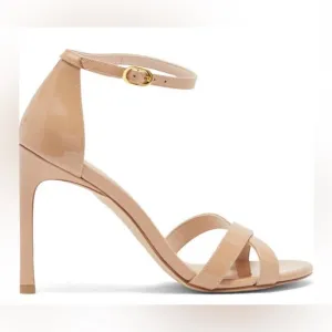 Stuart‎ Weitzman Nudistsong Cross ankle strap Adobe Heels Shoes size 11.5 new