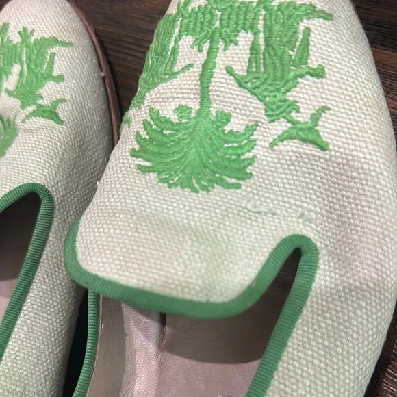 Stubbs &amp; Wootten  Women's Green Embroidered Loafers