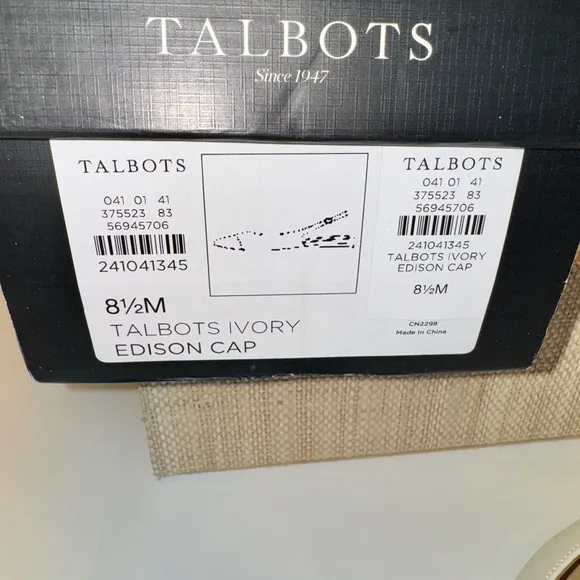 Talbots Women's Cream and navy Slingback Flats