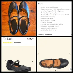 Taos Footwear Ta Dah Shoe Size 7.5 Color Black