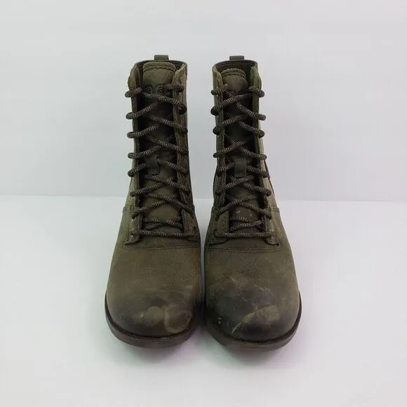 Teva Anaya Womens Size 6 Green Leather Waterproof Tech Heeled Boots 1111770