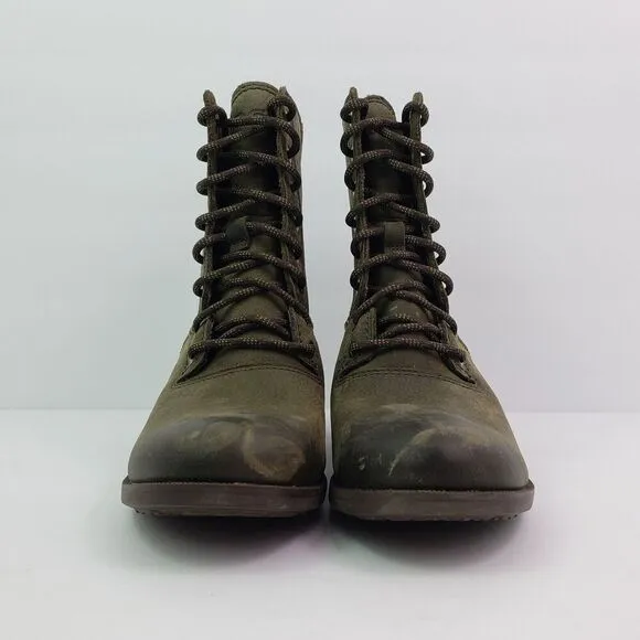 Teva Anaya Womens Size 6 Green Leather Waterproof Tech Heeled Boots 1111770