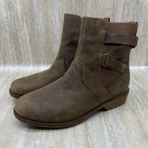 Teva Boots Womens 6.5 Ellery Ankle Brown Waterproof Leather Pecan Chelsea Zipper