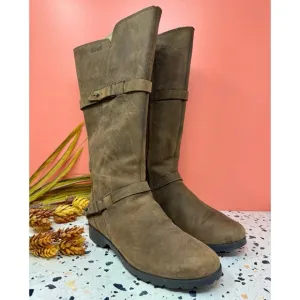 TEVA De La Vina Brown Tall Outdoor Waterproof Leather Zip Up Women’s Boots Sz 6