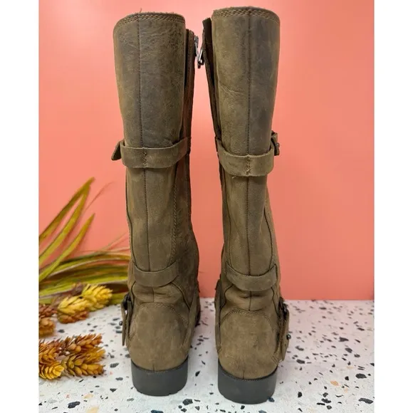TEVA De La Vina Brown Tall Outdoor Waterproof Leather Zip Up Women’s Boots Sz 6