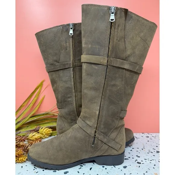 TEVA De La Vina Brown Tall Outdoor Waterproof Leather Zip Up Women’s Boots Sz 6