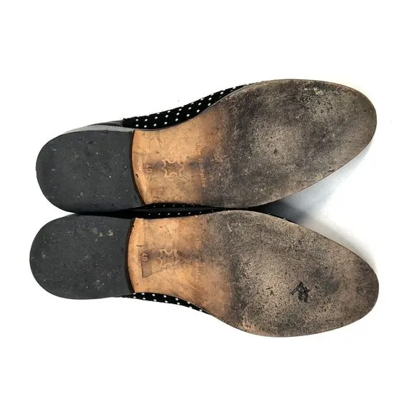The Kooples Black Suede &amp; Leather Studded Zipper Trim Detail Loafers Size EU 40