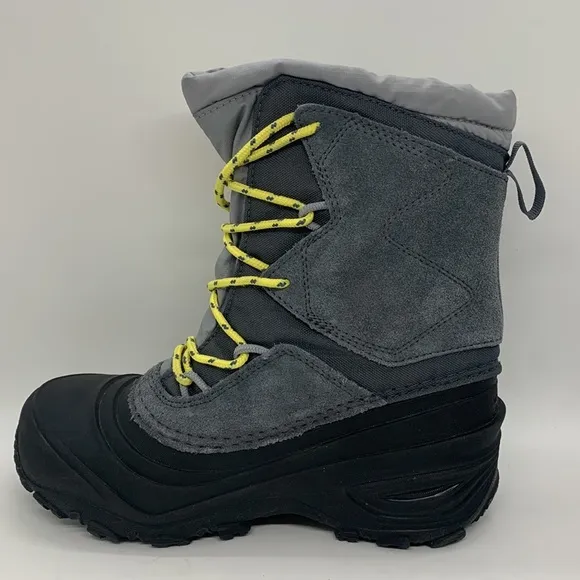 The North Face Alpenglow V Waterproof Boots Kids Gray Black 3 ThermaFelt Tie Up