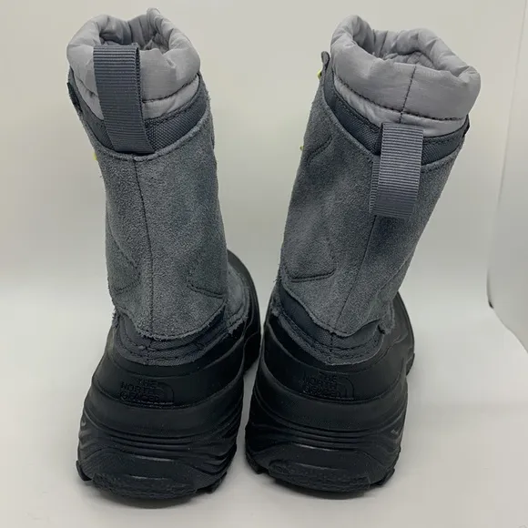 The North Face Alpenglow V Waterproof Boots Kids Gray Black 3 ThermaFelt Tie Up