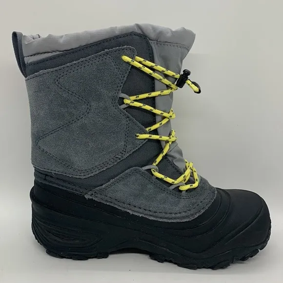 The North Face Alpenglow V Waterproof Boots Kids Gray Black 3 ThermaFelt Tie Up