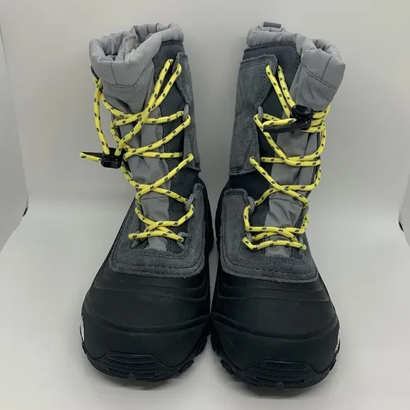 The North Face Alpenglow V Waterproof Boots Kids Gray Black 3 ThermaFelt Tie Up