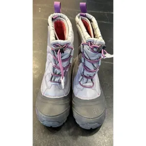 The North Face Waterproof  Boots Gray Purple Snow Rain Outer Wear Youth Size 4