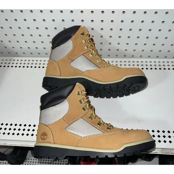 Timberland 6 Inch Field Boot Boys Youth Nubuck Casual Boots Size 6 M Wheat