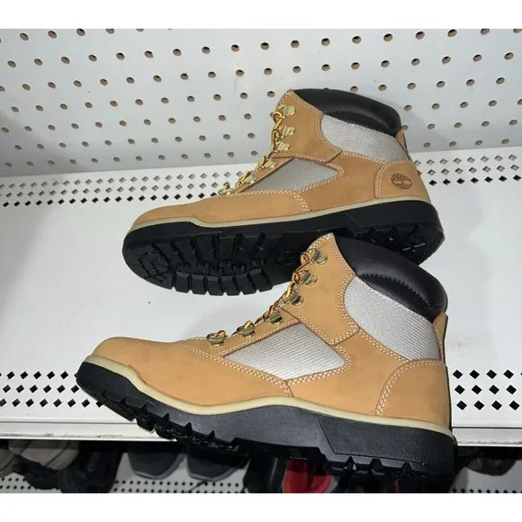 Timberland 6 Inch Field Boot Boys Youth Nubuck Casual Boots Size 6 M Wheat