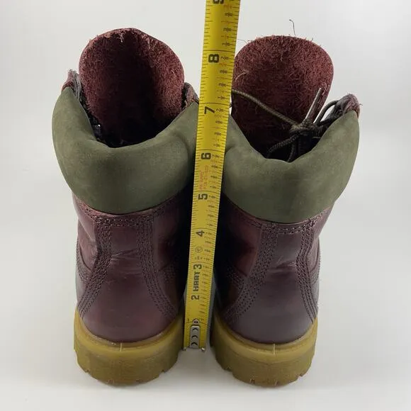 Timberland 6” Premium Boots Womens Size 6M Burgundy Waterproof Leather Lace Up