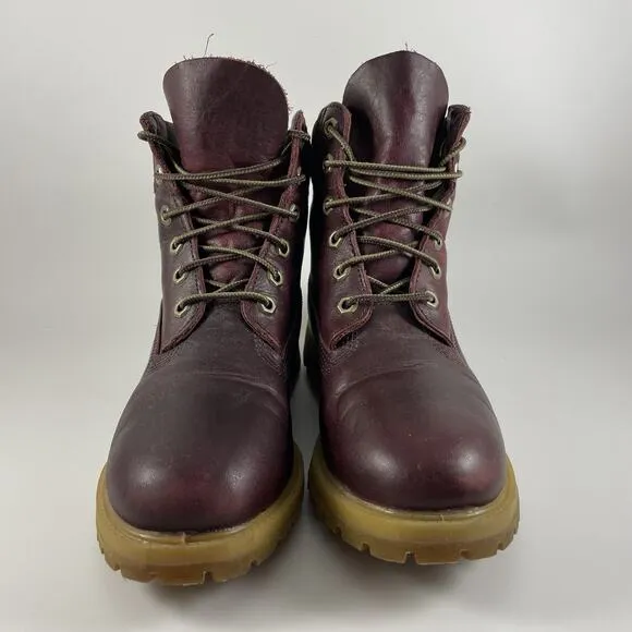 Timberland 6” Premium Boots Womens Size 6M Burgundy Waterproof Leather Lace Up