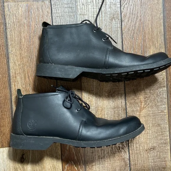 Timberland Black Nubuck Leather Waterproof Chukka Boots Size 10.5