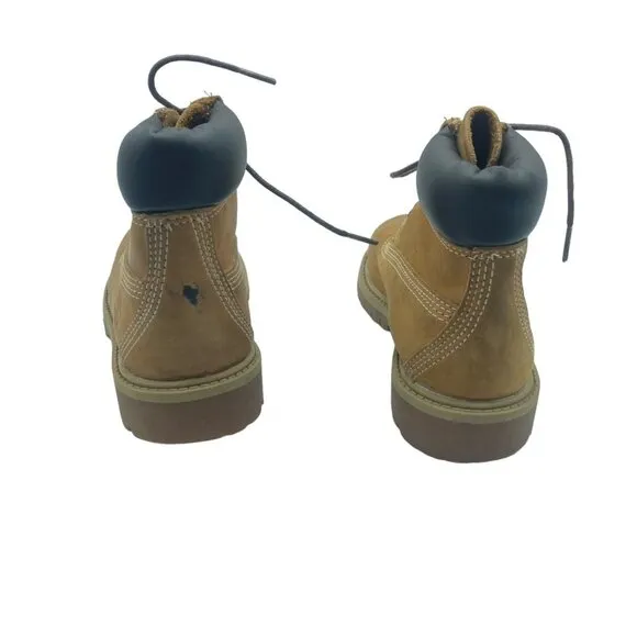 Timberland Boy Size 12.5 Brown Leather Waterproof Work Boots Style #12709