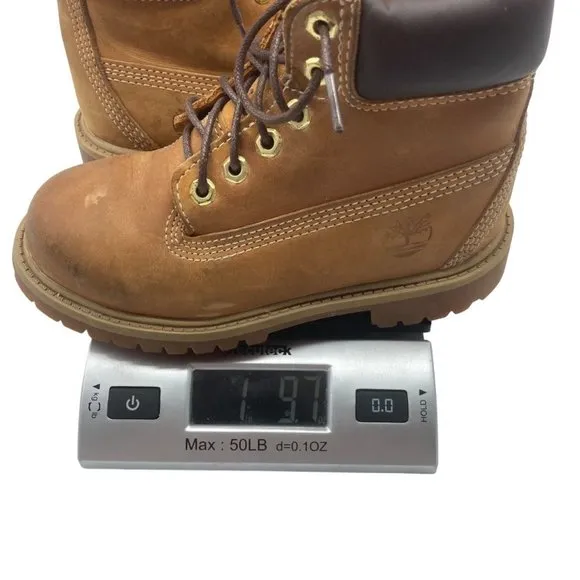 Timberland Boy Size 12.5 Brown Leather Waterproof Work Boots Style #12709