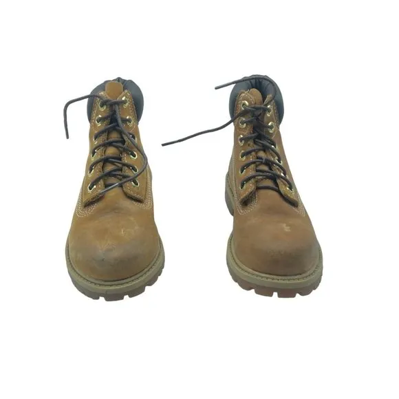 Timberland Boy Size 12.5 Brown Leather Waterproof Work Boots Style #12709