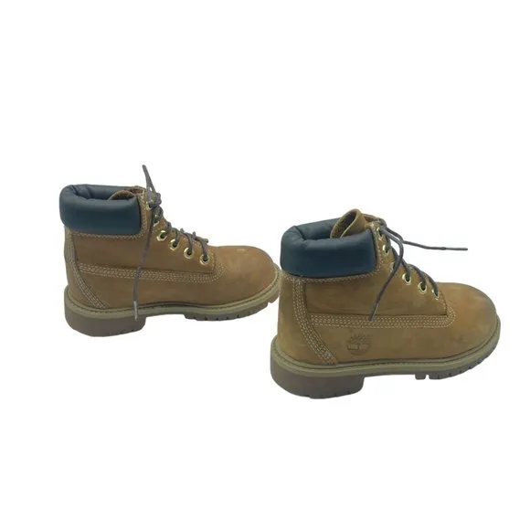 Timberland Boy Size 12.5 Brown Leather Waterproof Work Boots Style #12709