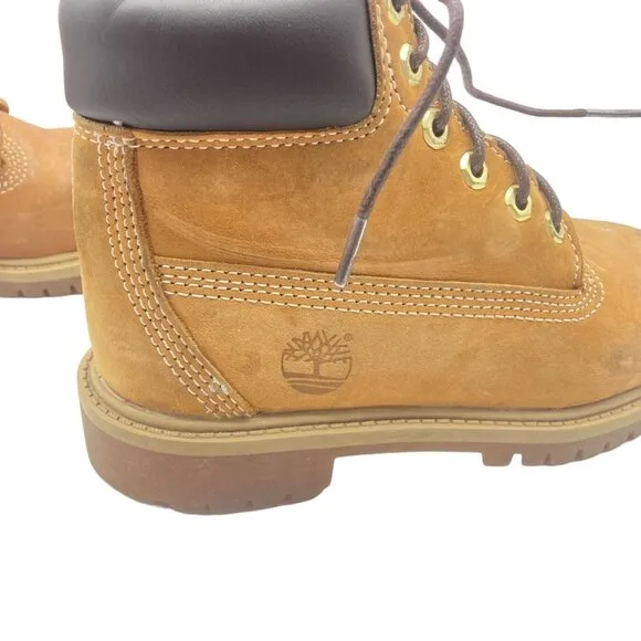 Timberland Boy Size 12.5 Brown Leather Waterproof Work Boots Style #12709