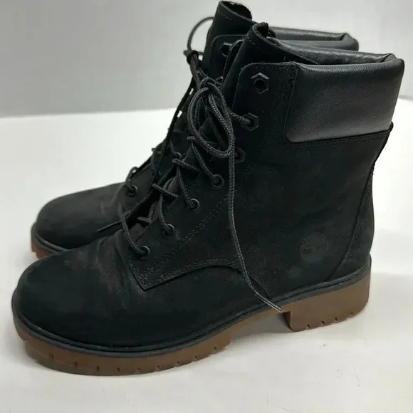 Timberland Jayne Suede Leather Lace Up Waterproof Boots Black Women's Size 6