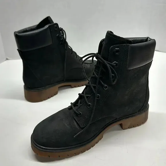Timberland Jayne Suede Leather Lace Up Waterproof Boots Black Women's Size 6