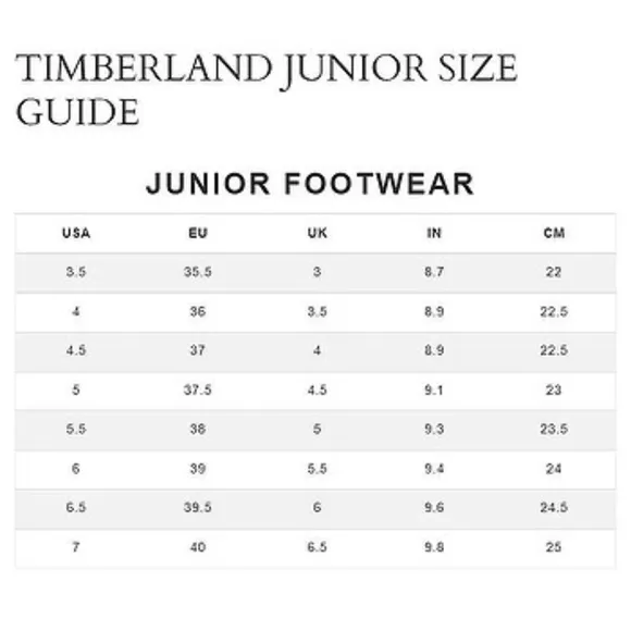 Timberland Junior Kids' Black Nubuck Waterproof Lace-Up Boots Sz 6