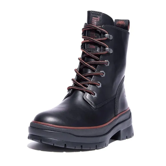 TIMBERLAND MAYLYNN WATERPROOF LEATHER LACE UP LUG SOLE COMBAT MOTO BOOTS