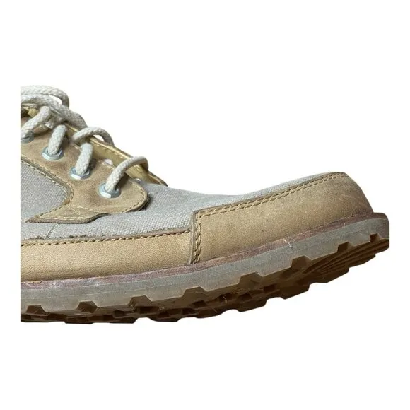 Timberland Mens Beige Leather &amp; Canvas Casual Oxford Shoes Size 15M Rugged Sole