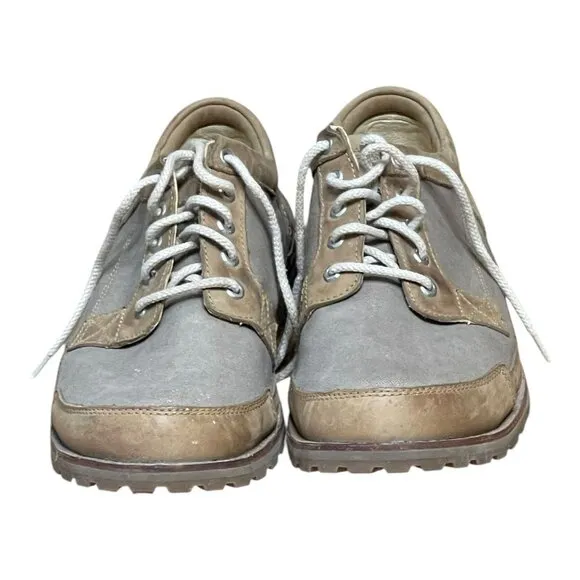 Timberland Mens Beige Leather &amp; Canvas Casual Oxford Shoes Size 15M Rugged Sole