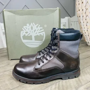 Timberland Men's Premium 6 Inch Gray / Black Waterproof Boots Size 13