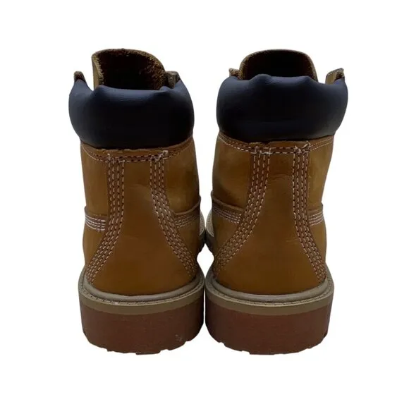 Timberland Premium Youth Brown Nubuck Waterproof Wheat 6&quot; Boots Size 1.5M