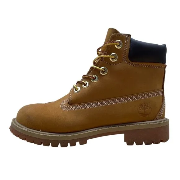 Timberland Premium Youth Brown Nubuck Waterproof Wheat 6&quot; Boots Size 1.5M