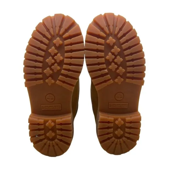 Timberland Premium Youth Brown Nubuck Waterproof Wheat 6&quot; Boots Size 1.5M