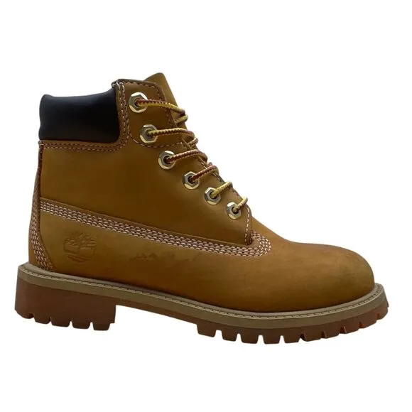 Timberland Premium Youth Brown Nubuck Waterproof Wheat 6&quot; Boots Size 1.5M